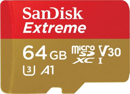 SanDisk SDSQXA2-064G-GN6MN Extreme 64 GB MicroSDXC UHS Class 3 160 Mbps  Memory Card Compatible with Camera, Tablet, Mobile