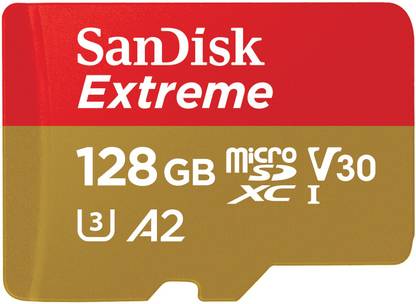 SanDisk SDSQXA1-128G-GN6MN Extreme 128 GB MicroSDXC UHS Class 3 160 Mbps  Memory Card Compatible with Camera, Tablet, Mobile