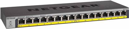 NETGEAR 16-Port Gigabit Ethernet Unmanaged PoE Switch (GS116LP) - with 16 x PoE+ @ 76W Upgradeable, Desktop/Rackmount, and ProSAFE Limited Lifetime Protection 16 Ports 100 Mbps Network Switch