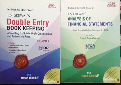 T.S. Grewal's Double Entry Book Keeping: Analysis Of Financial Statements -( Vol. 1) Textbook For CBSE Class 12 (2020-21 Session) AND Analysis Of Financial Statements: Textbook For CBSE Class 12 (2020-21 Session) (Paperback, TS GREWAL)