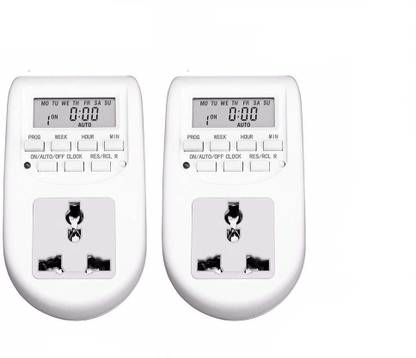 SiSAH 230V 24x7 Energy Saving Socket Digital Programmable Timer(2 PCS) Smart Kit