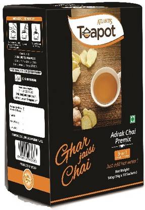 ATLANTIS Teapot Instant Adrak/Ginger Tea Premix 14 grams per Sachet (10+10 Sachets) Combo| Just add hot water Ginger Tea Box