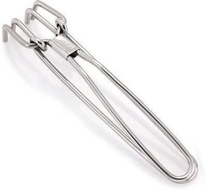 Manja Art Tong-01 Stainless Steel Wire Tong 25 cm Pakkad Utensil Holder, Pakkad, Cooking Utensil Holder with Easy Gripping Handle Stainless Steel Pakkad. 25 cm Utility Pakkad