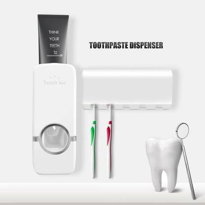 DIVINE New Premium High Quality Automatic Toothpaste Dispenser with 5 Toothbrush Holder Toothbrush Case