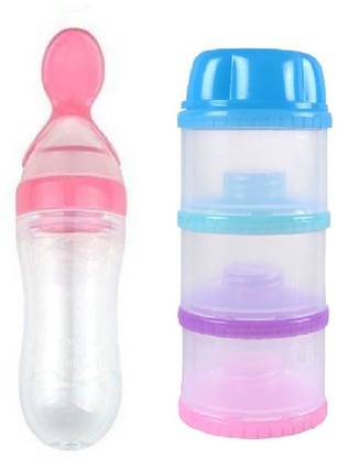 Manan Shopee Baby Food Feeder Squeeze Feeder And Baby Storage Container Combo Set