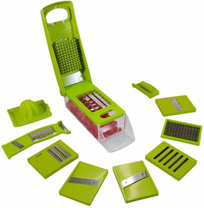 Rudrisha 12 in 1 Multi-Purpose Vegetable & Fruit Grater, Slicer, Cutter, Vegetable & Fruit Chopper(Stainless Steel Blade) (1 Chopper Set) Vegetable & Fruit Chopper