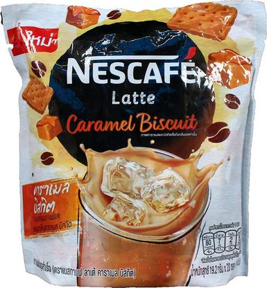 Nescafe Latte Caramel Biscuit Coffee 20 Stick Packet ( 20 X 19.2g ), 384g Instant Coffee