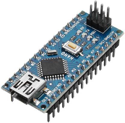 electroncomponents Arduino NANO V3.0 - Clone Compatible Model with USB Cable Micro Controller Board Electronic Hobby Kit