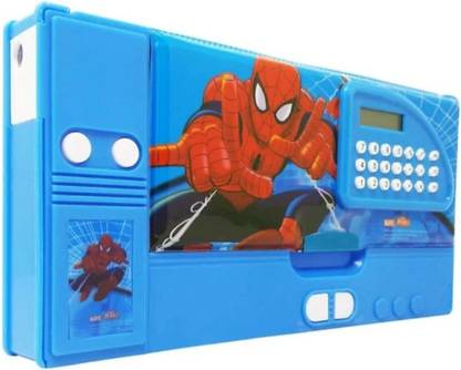 Stardom style Spider-Man Printed Multi Purpose Pencil Box with Calculator Geometry Box