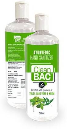 Clean Bac CLEANBAC HAND SANITIZER 500 ML GEL FLIP TOP BOTTLE (AYURVEDIC) FLIP TOP BOTTLE (72.34% ALCOHOL) Hand Sanitizer Bottle