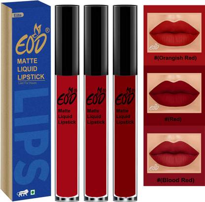 EOD Long Lasting Made in India Liquid Matte Lipsticks Combo Offer Set of 3 Set no 211