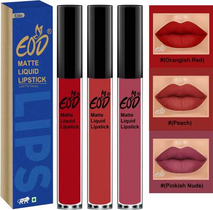 EOD Long Lasting Made in India Liquid Matte Lipsticks Combo Offer Set of 3 Set no 251