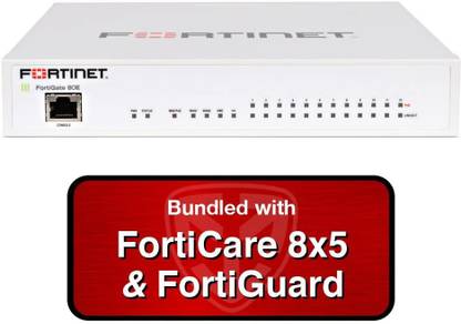 Fortinet FortiGate-80E / FG-80E Next Generation (NGFW) Firewall Appliance Bundle with 1 Year 8x5 Forticare + FortiGuard 8 Ports 100 Mbps Fully Managed Network Switch