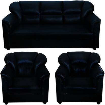 Gnanitha Leather 3 1 Black Sofa Set In India At Flipkart Com Gnanitha Leather 3 1 Black Sofa, Black Leather Sofa 3 1