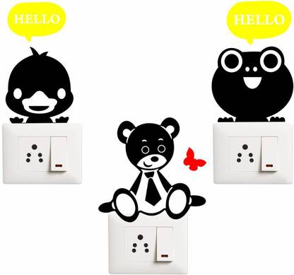 Ashirwad picture 10 cm Cutie Cartoon Switchboard Sticker. Self Adhesive Sticker
