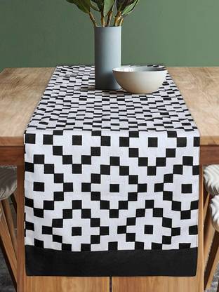 Dekor World Black, White 180 cm Table Runner