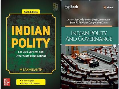 Indian Polity 6th Edition (M.Laxmikanth) And Indian Polity And Governance Magbook (Arihant) Set Of 2 (Two) Books
