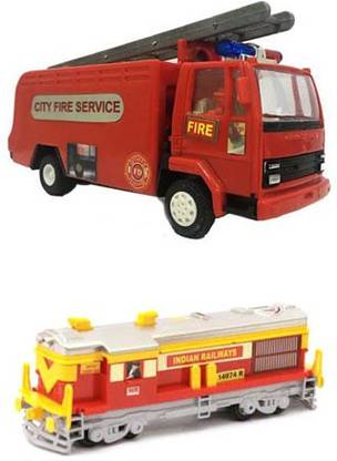 affordy collection Kids Toys Combo set of 2 Pull Back Toys Fire Tender & Loco Engine TOY COMBO