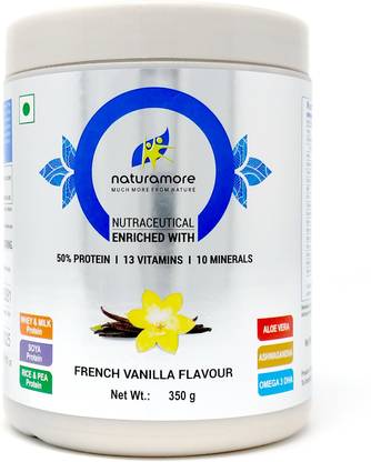 Naturamore French Vanilla Flavour , 50% Protein , Aloe Vera, Ashwagandha, Vitamins & Minerals