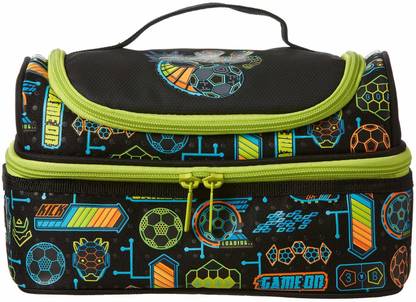 Smiggle Far Away Double Decker Lunchbox | Football Print Lunch Bag