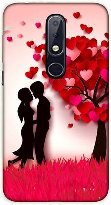 jhatka Back Cover for Nokia 6.1 Plus Pink Love Theme Back Cover