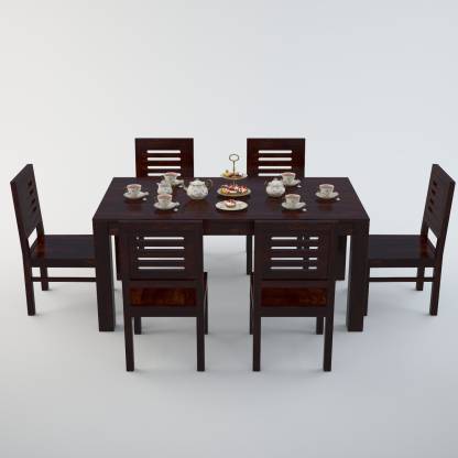 Cherry Wood Sheesham Solid 6, 6 Seater Dining Room Table Wood