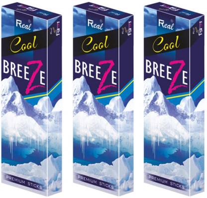 REAL FRAGRANCE COOL BREEZE PREMIUM INCENSE STICKS PACK OF 3 cool