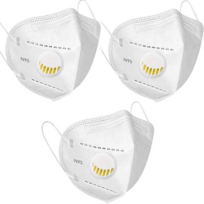 Monero This year new Layer N-95 Mask Reusable (White, Free Size, Pack of 3) Water Resistant, Reusable, Washable