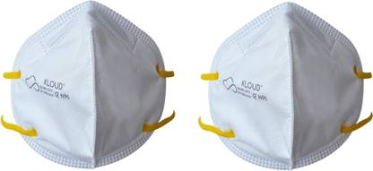 Kloud Kloud Ultra Soft N95 Re-useable Mask | WHO, ISO, CE, FDA Approved (White, Without Valve)- Pack of 2 N95 S-700 Reusable, Washable