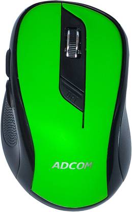 ADCOM 6D Slim Wireless Optical Super Mouse with 6 Programmable Buttons, 1600dpi and 2.4Ghz Nano Receiver (Green) Wireless Ambidextrous Optical Mouse  with Bluetooth
