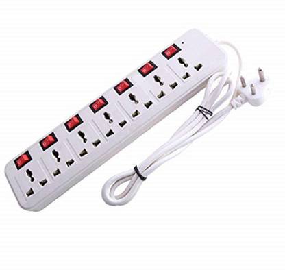 Yuvex 7 Switch 7 socket extension Board with 3mtr wire 6AMP 7 Socket Extension Boards