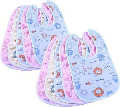 FIRST TREND Water Resistant, Fast Dry Cotton bibs Multicolor ( Pack of 10 )