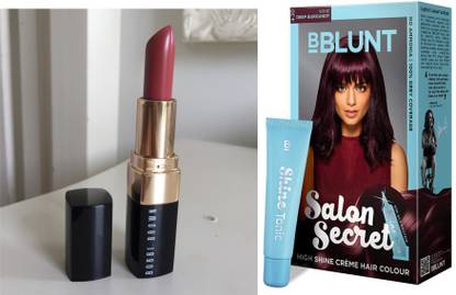 BBlunt DEEP BURGUNDY COLOR + BOBBI BROWN PARTY ALICE LIPSTICK
