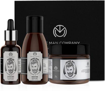 THE MAN COMPANY Awesome Beard Combo - Almond & Thyme (Beard Oil 30ml + Beard Wash 100ml
