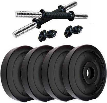 Proactive FITNESS 12kg (4 * 3kg = 12kg) PVC Weight Plates with 2 Dumbbell RODS Adjustable Dumbbell