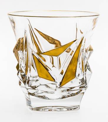 Bohemia Crystal (Pack of 6) Princess dof with gold, 310ML leaded crystal whiskey glasses set of 6 Glass Set Whisky Glass