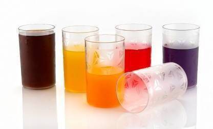 capitise (Pack of 16) Prism Diamond Design For Water and Juice Plastic Glass Set Glass Set Water/Juice Glass