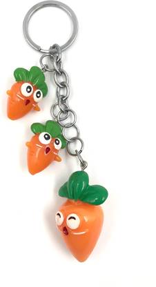 Good Goody Cute Fancy Carrot 3 pc Keychain | Unique Fruit Healthy Keyring Multipurpose Use Key Chain