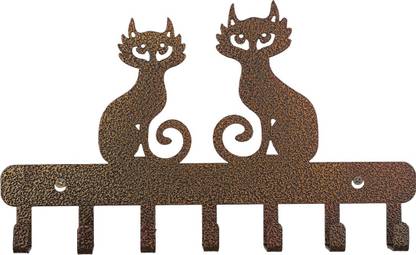 Flipkart SmartBuy Two-cat-Brown-MetalKeyholderVe Stainless Steel Key Holder