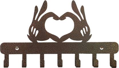 Flipkart SmartBuy Finger-Heart-BrownMetal-KeyholderVe Stainless Steel Key Holder