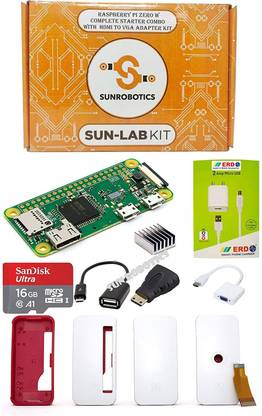 SunRobotics Raspberry Pi Zero W Complete Starter COMBO WITH HDMI to VGA Adapter Kit
