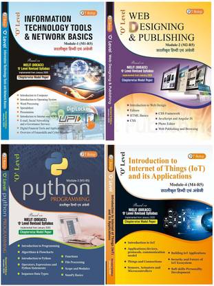O LEVEL FOUR BOOKS SET, REVISED SYLLABUS 2020 (M1R5, M2R5, M3R5, M4R5), Bi-Libgual (English-Hindi) Book)
