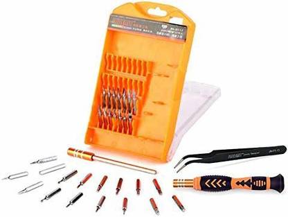 JAKEMY 33-in-1 interchangeable Professional Precision Mini Screwdriver DIY Tool Set with 1 Handle, 1 Extension Bar, 1 Tweezers and 30 CRV Bits, Hardware tool for Cellphone Computer Repair - JM-8111 Precision Screwdriver Set