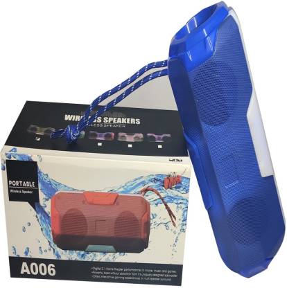 wazny A006 Stone 2200 Mini Portable Wireless Speaker with 20W Sound, Twin EQ Modes, Up to 7H Playback, IPX5 Water & Splash Resistance, TWS Like J+1!BLUETOOTH Feature, Multiple Connectivity Modes and Carry Strap (Active Blue) 10 W Bluetooth Laptop/Desktop Speaker