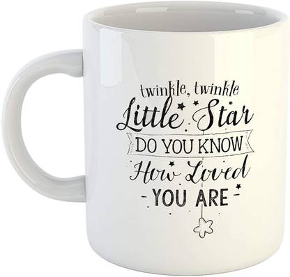 SHYAM Twinkle Twinkle Little Star Cute Printed Coffee Ceramic Coffee Mug