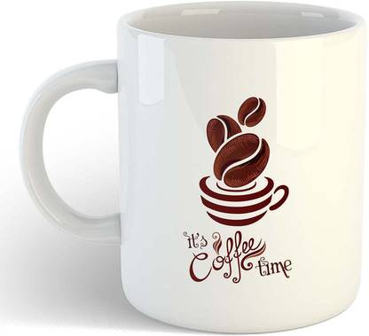 MSC Funny Coffee Tea Cup – It’s Coffee Time Beautiful Printed 11oz White Ceramic Ceramic Coffee Mug