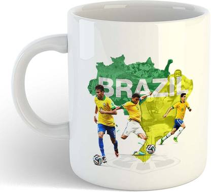 SHYAM FIFA 2018 Brazil Team Printed Coffeemug Football Fans Ceramic Coffee Mug
