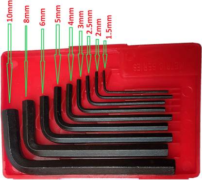Inditrust Heavy Duty Anchor Hex allen key set of 9pc Allen Key Set