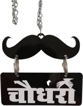 Ridivansh Creations Acrylic Car Hanging Chaudhary Sign Both Side Car Hanging Ornament