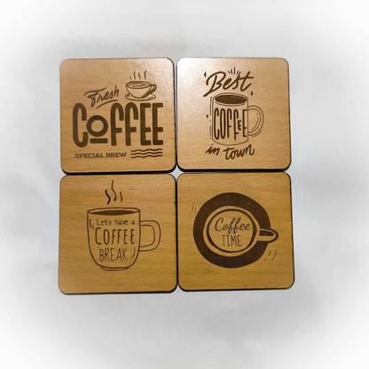urban kiosk Square Wood Coaster Set